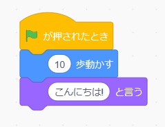 順次構造をScratchで表した画像になります